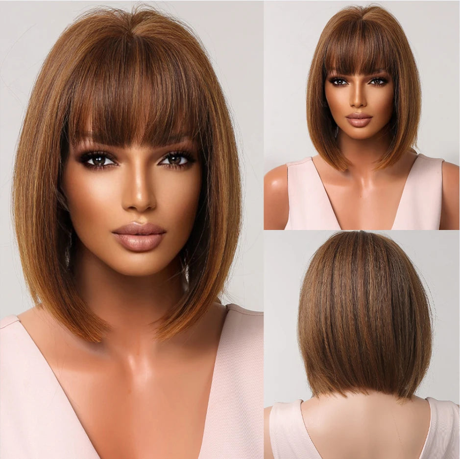 Stylish Short Blonde and Gray Bob Wig for Women