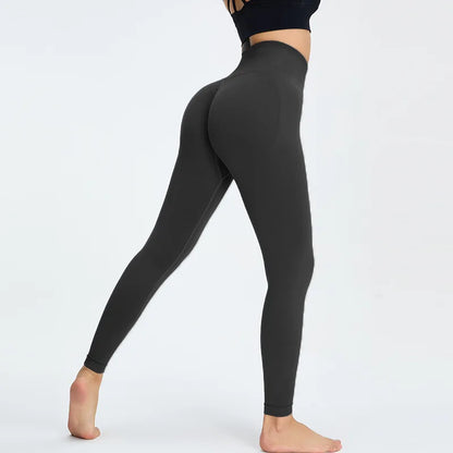 Women's seamless high waist nude yoga pants for fitness