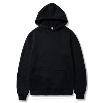 Black polyester activewear hoodie with hood