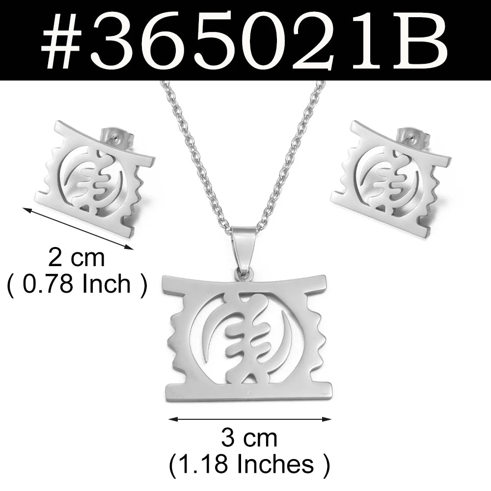 Silver pendant necklace with measurements on a white background