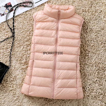 2023 New Women Sleeveless Slim Ultra Light Down Jacket, portable, lightweight vest, windproof, warm waistcoat, women's gift, ftf fashion, Ultra Light Down Jacket, sleeveless women's jacket, slim fit jacket, portable lightweight vest, windproof warm waistcoat, women's fashion, autumn winter wear, lightweight women's vest, cozy winter jacket, fashionable winter vest, women's outerwear, ftf fashion