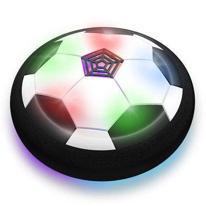 Colorful LED悬浮足球 on a white background. LED hover soccer ball toy, safe electric floating football for kids. Music, unisex, gift idea, indoor/outdoor, UK delivery ftf fashion.