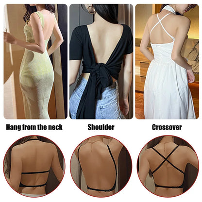 White seamless push up bra with deep U open back – three adjustable strap styles for backless outfits