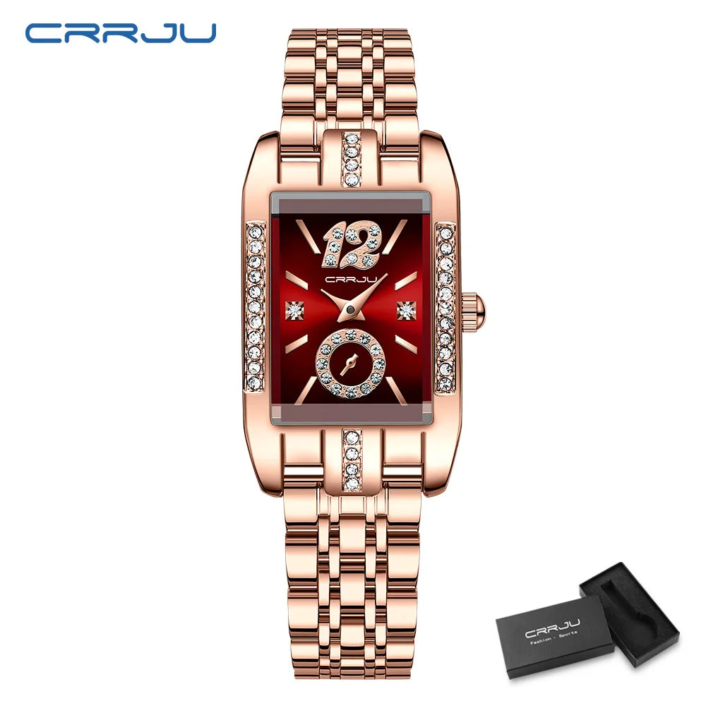 Women's Elegant Rhinestone Quartz Wristwatch - Fashionable Timepiece