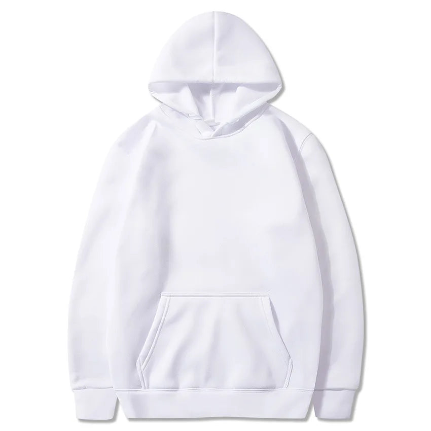 White unisex solid color hoodie