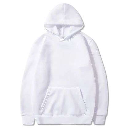 White unisex solid color hoodie