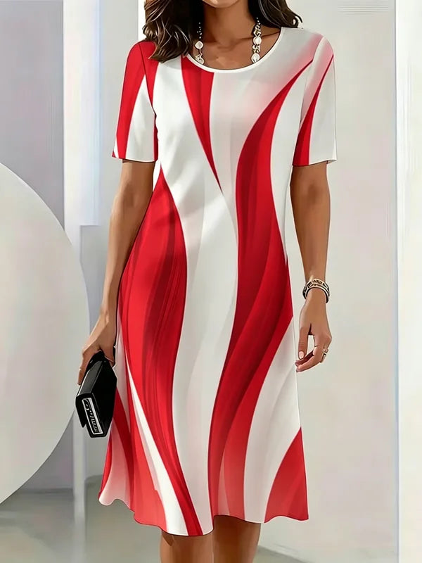 Women summer mini dress gradient striped loose – colour 10