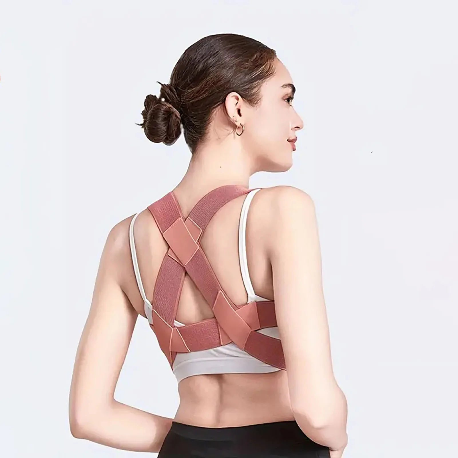 Back posture corrector, fully adjustable, upper spine support, back brace.