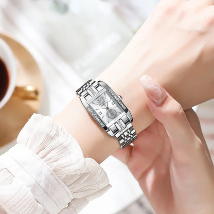 Women's Elegant Rhinestone Quartz Wristwatch - Fashionable Timepiece