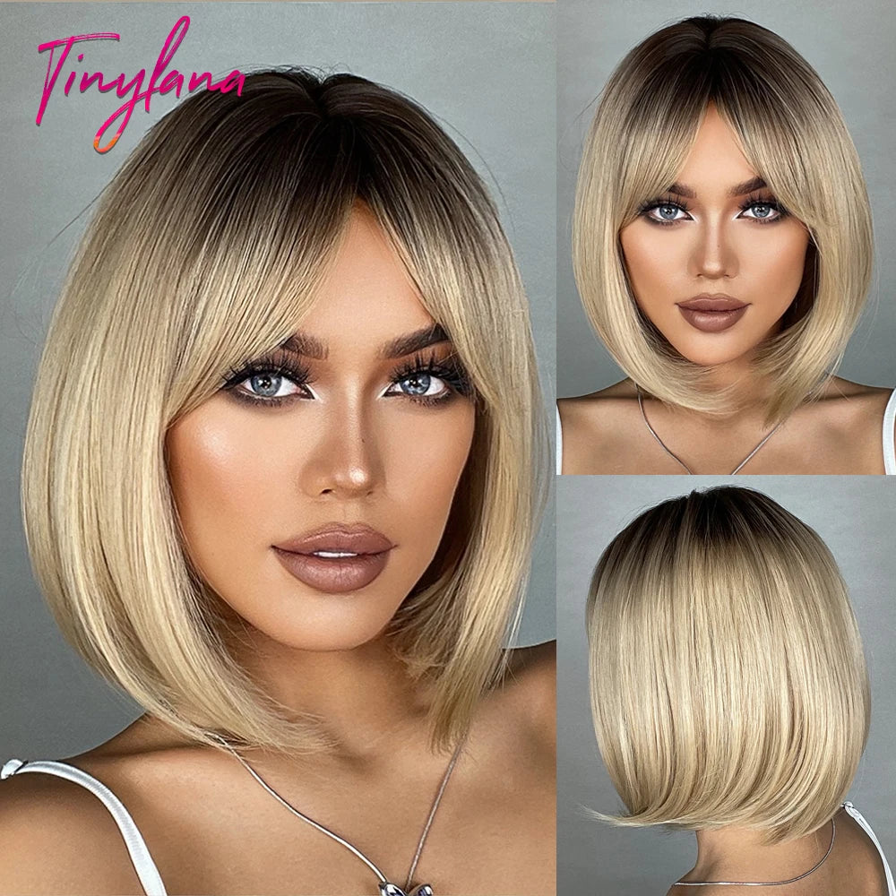 Short Bob Synthetic Wigs for Women FTF Market