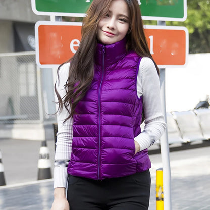 2023 New Women Sleeveless Slim Ultra Light Down Jacket, portable, lightweight vest, windproof, warm waistcoat, women's gift, ftf fashion, Ultra Light Down Jacket, sleeveless women's jacket, slim fit jacket, portable lightweight vest, windproof warm waistcoat, women's fashion, autumn winter wear, lightweight women's vest, cozy winter jacket, fashionable winter vest, women's outerwear, ftf fashion