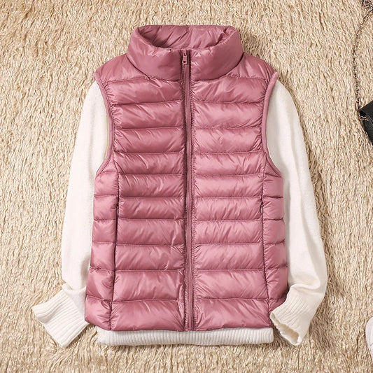 2023 New Women Sleeveless Slim Ultra Light Down Jacket, portable, lightweight vest, windproof, warm waistcoat, women's gift, ftf fashion, Ultra Light Down Jacket, sleeveless women's jacket, slim fit jacket, portable lightweight vest, windproof warm waistcoat, women's fashion, autumn winter wear, lightweight women's vest, cozy winter jacket, fashionable winter vest, women's outerwear, ftf fashion