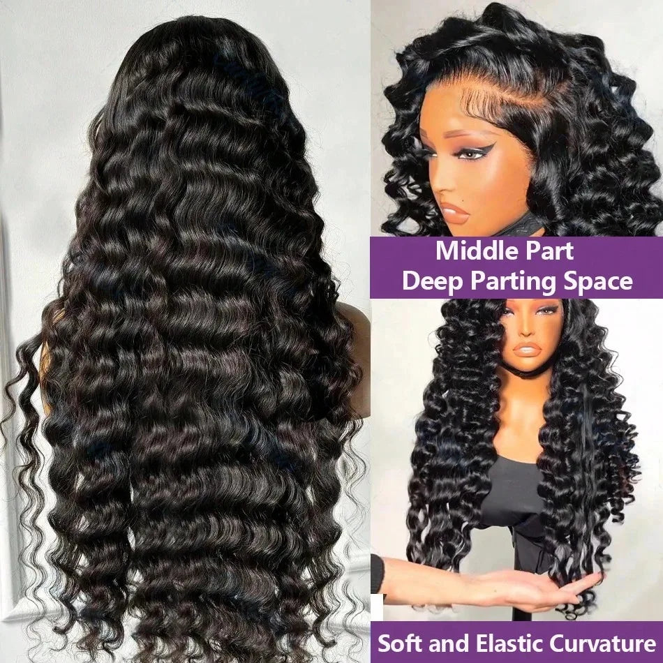 Glueless Deep Wave Wig – Baby Hair All Around, Invisible HD Lace, No Glue No Gel Install