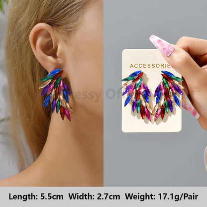 Colorful Series Shiny Rhinestone Big Stud Earrings, luxury round fashion jewelry, 2025 trend, women, party accessories, gift. 
Shiny rhinestone studs, colorful earrings, luxury jewelry, 2025 trend, women's accessories, party earrings, fashion jewelry, gift, ftf fashion, mode ftf, FTF Market UK