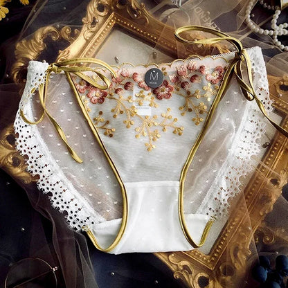 Vintage lace briefs floral pattern seamless uk-ftf