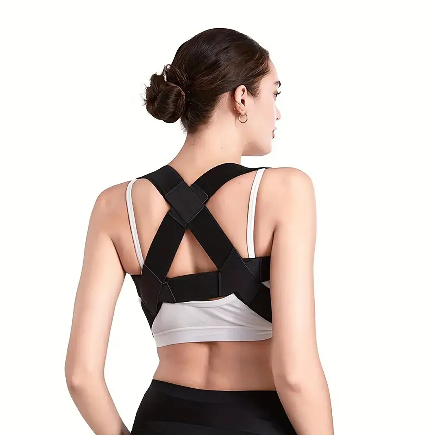 Back posture corrector, fully adjustable, upper spine support, back brace.