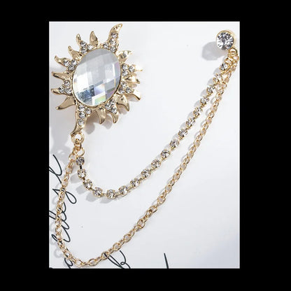 Elegant rhinestone lapel pins for men and women. Tassel, crown, floral pins for suits, collars, weddings, parties. Zinc alloy metal, classic style.