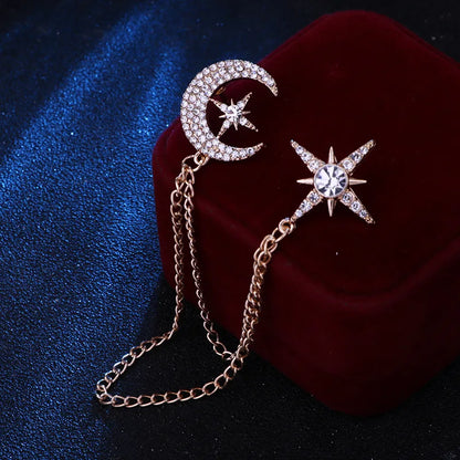 Elegant rhinestone lapel pins for men and women. Tassel, crown, floral pins for suits, collars, weddings, parties. Zinc alloy metal, classic style.