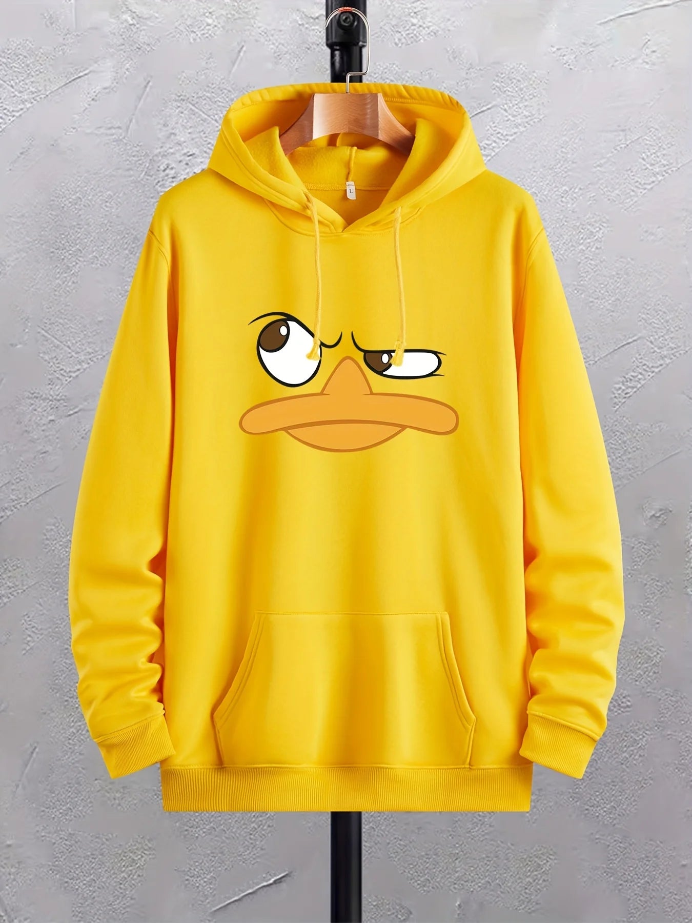 Cartoon Duck Print Hoodie, men's graphic hoodie with kangaroo pocket, comfy loose trendy drawstring hooded pullover. Cartoon Duck Print Hoodie, men's graphic hoodie, kangaroo pocket, loose pullover, trendy hooded sweatshirt, casual wear, spring fashion, autumn fashion, winter fashion, ftf fashion, mode ftf