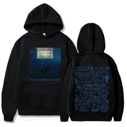 2024 Hit Me Hard and Soft Tour Hoodie, Billie Eilish-inspired pullover, men's hoodie, casual wear, music fan gift, comfortable fit, trendy design.