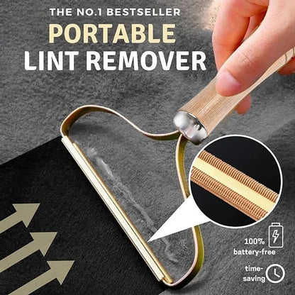 Portable lint remover and pet hair brush for clothes and furniture