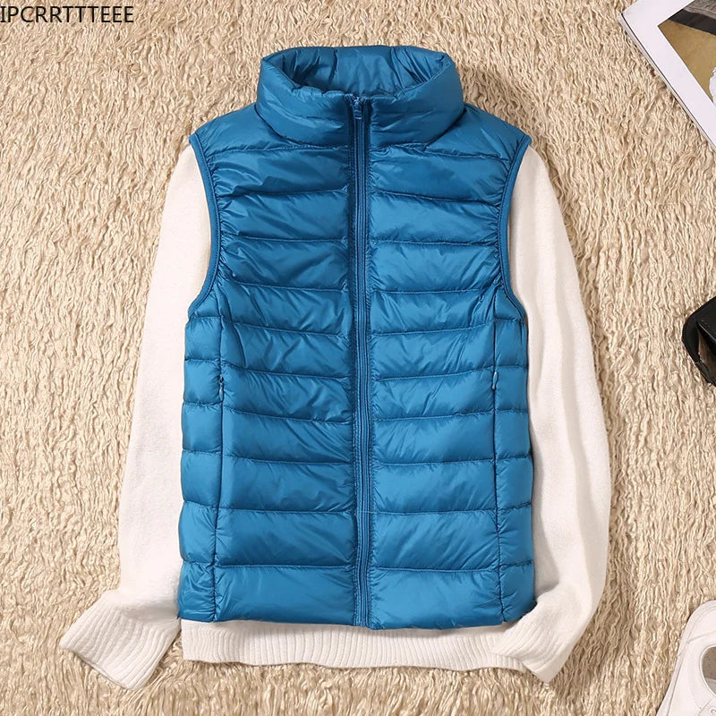 2023 New Women Sleeveless Slim Ultra Light Down Jacket, portable, lightweight vest, windproof, warm waistcoat, women's gift, ftf fashion, Ultra Light Down Jacket, sleeveless women's jacket, slim fit jacket, portable lightweight vest, windproof warm waistcoat, women's fashion, autumn winter wear, lightweight women's vest, cozy winter jacket, fashionable winter vest, women's outerwear, ftf fashion