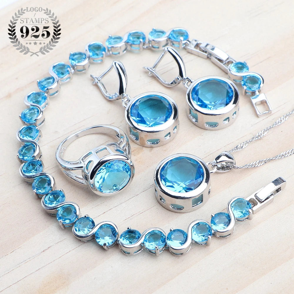 925 Sterling Silver Jewelry Sets, natural magic rainbow zircon, earrings, ring, bracelets, pendant, wedding necklace set.
925 Sterling Silver Jewelry Sets, bridal jewelry, magic rainbow zircon, earrings, ring, bracelets, pendant, wedding necklace, ftf fashion, mode ftf, FTF Market UK