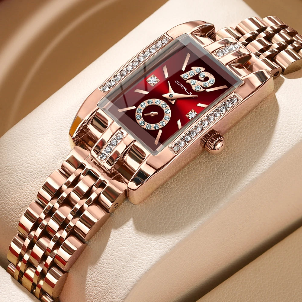 Women's Elegant Rhinestone Quartz Wristwatch - Fashionable Timepiece