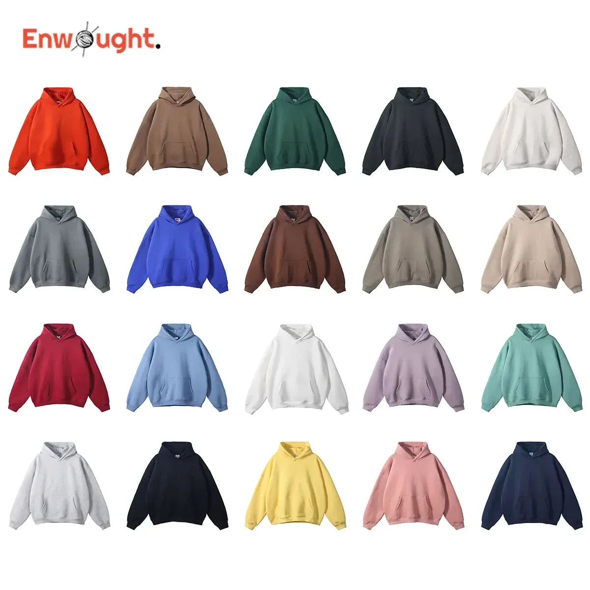 Plush oversized hip hop hoodie in solid colors for men & women. Soft cotton fabric, casual style, hooded. Ideal for winter streetwear and casual use.