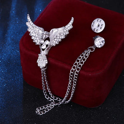 Elegant rhinestone lapel pins for men and women. Tassel, crown, floral pins for suits, collars, weddings, parties. Zinc alloy metal, classic style.