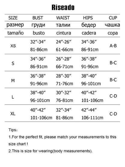 Size guide chart mesh swimdress — S M L XL XXL measurements women swimwear FTF Market