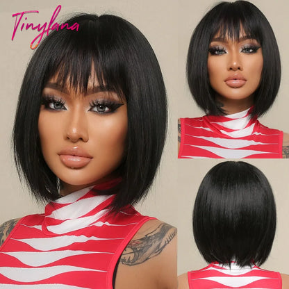 Short Bob Synthetic Wigs for Women FTF Market