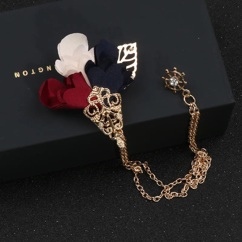 Elegant rhinestone lapel pins for men and women. Tassel, crown, floral pins for suits, collars, weddings, parties. Zinc alloy metal, classic style.