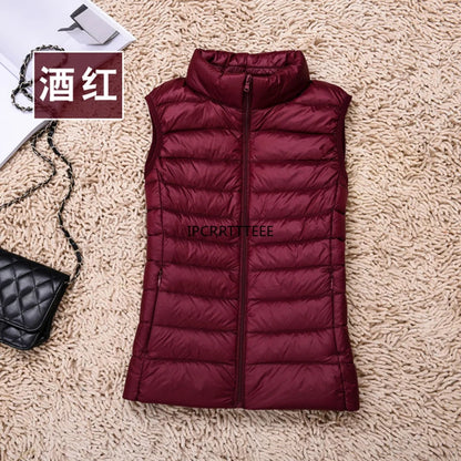 2023 New Women Sleeveless Slim Ultra Light Down Jacket, portable, lightweight vest, windproof, warm waistcoat, women's gift, ftf fashion, Ultra Light Down Jacket, sleeveless women's jacket, slim fit jacket, portable lightweight vest, windproof warm waistcoat, women's fashion, autumn winter wear, lightweight women's vest, cozy winter jacket, fashionable winter vest, women's outerwear, ftf fashion