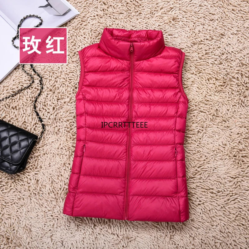 2023 New Women Sleeveless Slim Ultra Light Down Jacket, portable, lightweight vest, windproof, warm waistcoat, women's gift, ftf fashion, Ultra Light Down Jacket, sleeveless women's jacket, slim fit jacket, portable lightweight vest, windproof warm waistcoat, women's fashion, autumn winter wear, lightweight women's vest, cozy winter jacket, fashionable winter vest, women's outerwear, ftf fashion