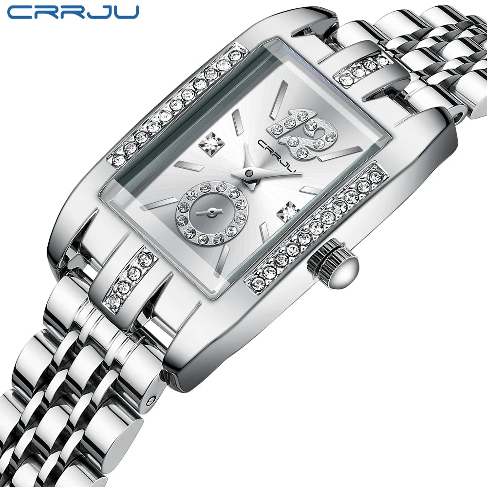 Women's Elegant Rhinestone Quartz Wristwatch - Fashionable Timepiece