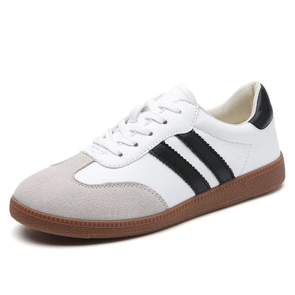 Stylish Women's Retro Low Cut Sneakers in Grey and White