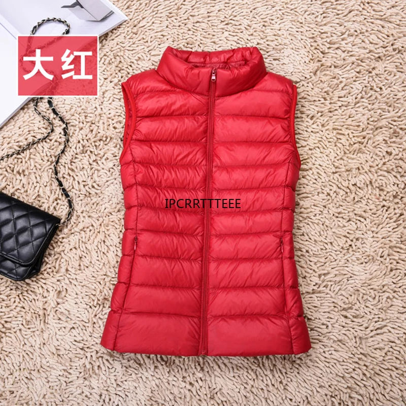 2023 New Women Sleeveless Slim Ultra Light Down Jacket, portable, lightweight vest, windproof, warm waistcoat, women's gift, ftf fashion, Ultra Light Down Jacket, sleeveless women's jacket, slim fit jacket, portable lightweight vest, windproof warm waistcoat, women's fashion, autumn winter wear, lightweight women's vest, cozy winter jacket, fashionable winter vest, women's outerwear, ftf fashion