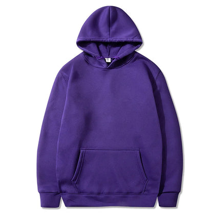 Purple polyester solid color hoodie