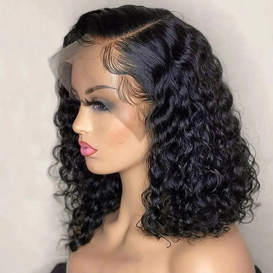 Pre-Plucked Deep Wave Bob Lace Frontal Wig for Black Women