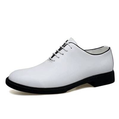 Men's white Derby dress shoes lace-up formal work uniform UK plus sizes FTF Market