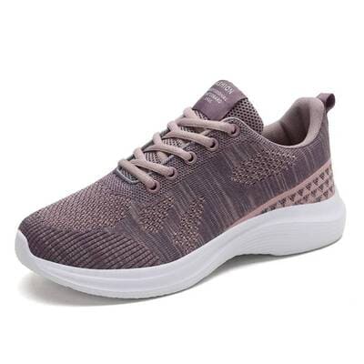Purple women's breathable mesh running trainers stretch fabric minimalist sneakers FTF Market UK