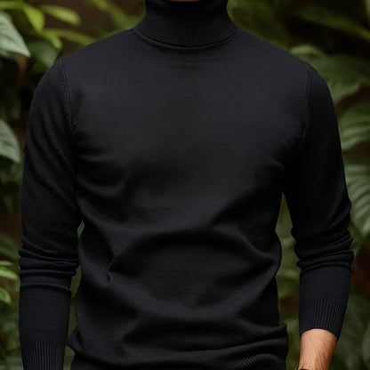 Men's Casual Viscose Turtleneck Sweater - Solid Color, Long Sleeve, Regular Fit, High Neck Knit Fabric Shirt. Available at FTF Market. Men's Casual Viscose Turtleneck, Solid Color Turtleneck, Long Sleeve Sweater, Regular Fit, High Neck Knit Shirt, Men's Fashion, Casual Wear, Semi-Formal Wear, FTF Market UK, ftf fashion, Men's Knitwear, Autumn/Winter Sweater, Comfortable Turtleneck, Stylish Men's Sweater, Men's High Neck Sweater, Ribbed Cuffs, Versatile Sweater, Fashionable Knitwear, Casual Turtleneck Sweate