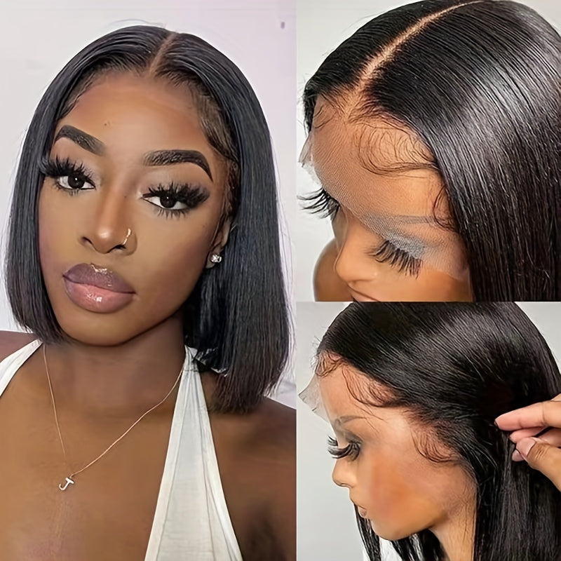 Brazilian Straight 13x4 Bob Wig, HD Transparent Lace Front, Remy Hair, Short Bob, Preplucked with Baby Hair. Breathable, comfortable, stylish. Embrace ftf fashion and mode ftf.