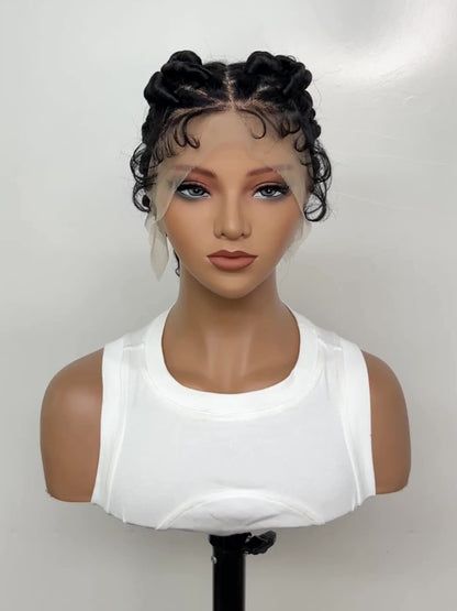 Full Lace Braided Wig, synthetic high-temperature fiber, versatile for all ethnicities, ftf fashion