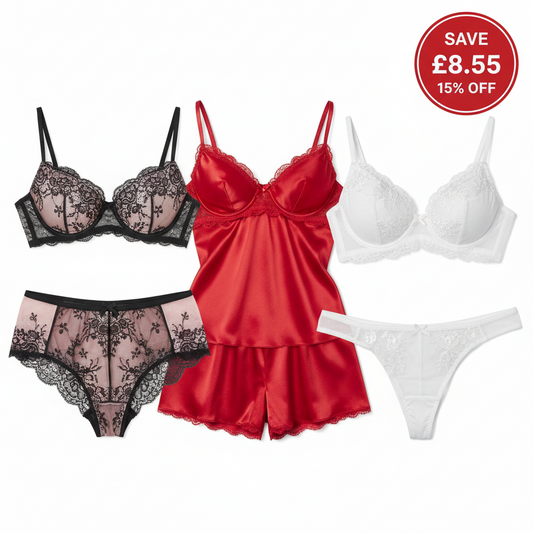 Lingerie Essentials Bundle - 3 Premium Lace Sets UK - Save 15%
