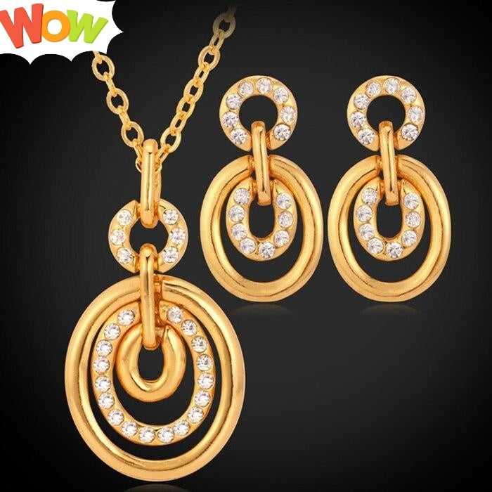 Elegant Rhinestone Necklace and Earrings Set - Perfect for Special Occasions