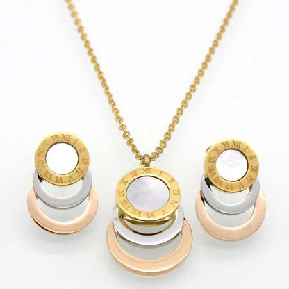 Elegant 316L Stainless Steel Jewelry Set in Gold, Rose Gold, and Silver