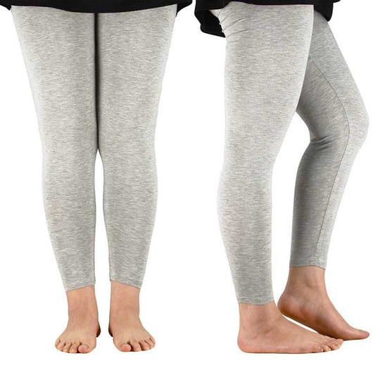 Ankle-length women's fitness leggings made from cotton and bamboo fiber.