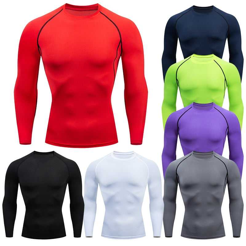 Men's long sleeve sports top in multiple colors, perfect for outdoor activities.